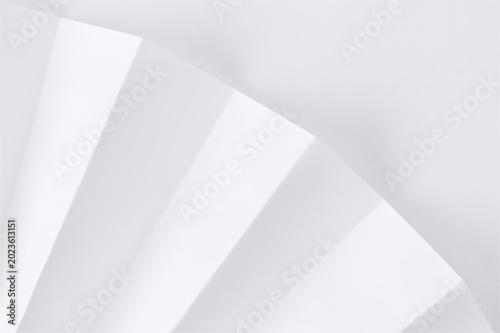 Cuadro en lienzo Folded white paper with geometric lines and shadows, minimalist abstract background for creative design