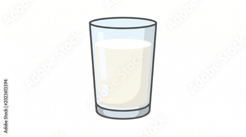 Glass of Milk Vector Illustration