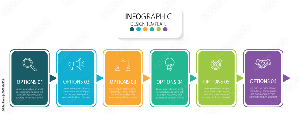 Obraz premium Business process for five step element. timeline infographic icons designed for abstract template. vector illustration. 