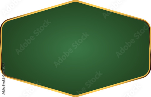 Green Gradient Banner with Gold Border