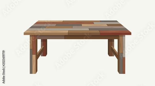 Tableau sur toile Sustainable Furniture Table Made of Reclaimed Wood