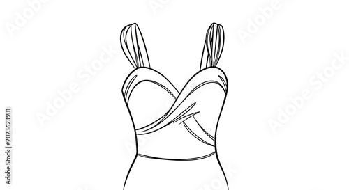 Fotografía Elegant Fashion Design Sketch of a Strapless Dress Bodice