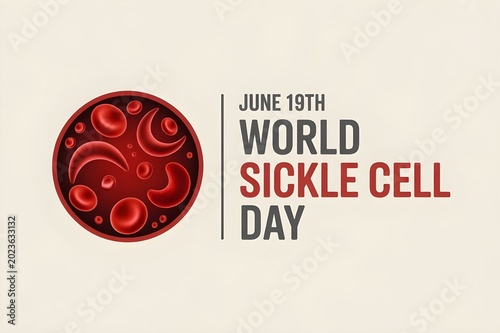 World Sickle Cell Day Minimalist Vector Illustration
