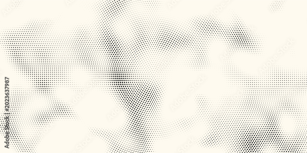 Fototapeta premium Halftone radial dotted background. Square dots comic gradient texture. Concentric fading gradation wallpaper. Black white rough grit overlay. Grunge gritty circular pop art cartoon backdrop. Vector