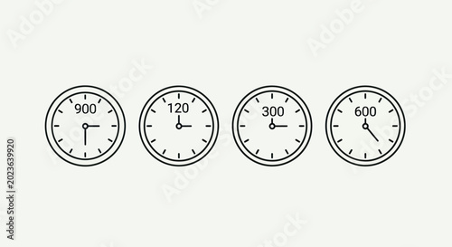 Bild auf Leinwand Clock faces showing different times