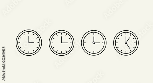 Canvas-taulu Clock faces showing different times