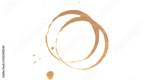 coffee stain and tea stain,  isolated on transparent background, 