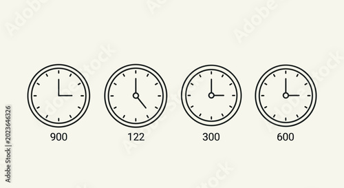 Valokuva Clock faces showing different times