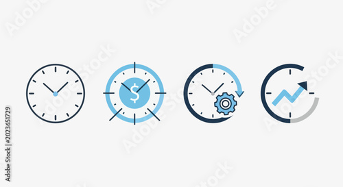 Clock icons representing time concepts