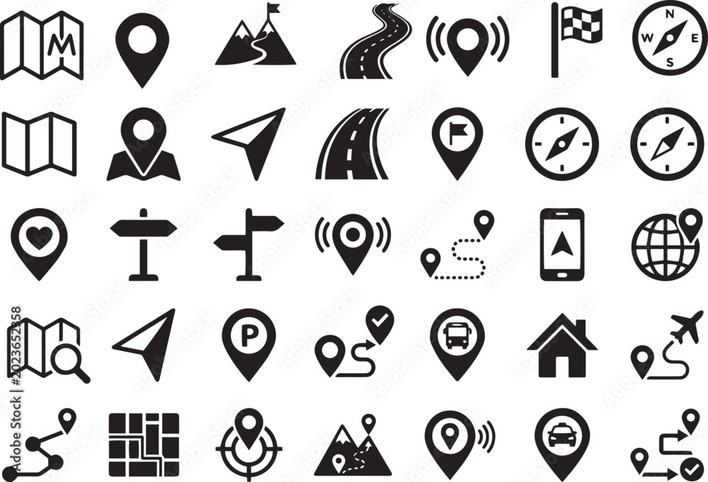 Foto Map and location icon set