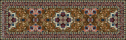 Fotografie Long carpets, aisle carpets, with luxurious patterns, decorated with Victorian flowers