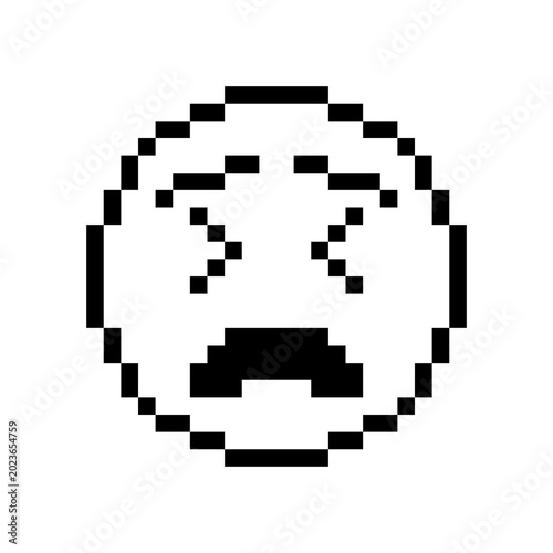 Fotografía Pixel Art Cry Emoji Icon