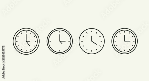 Quadro su tela Clock icons showing different times