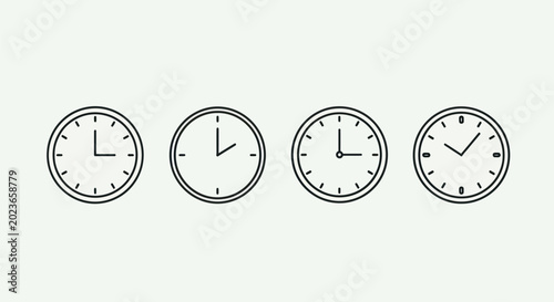 Tableau sur toile Clock icons showing different times