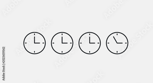 Clock icons showing different times