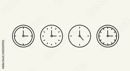Clock icons showing different times