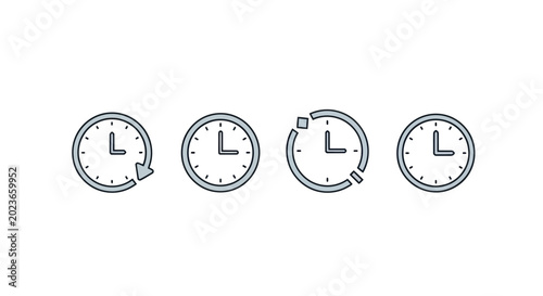 Clock icons showing time and progress