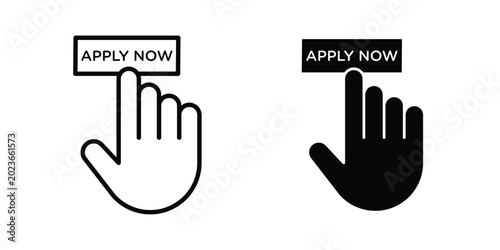 Foto Apply icon concept. solid and line symbols