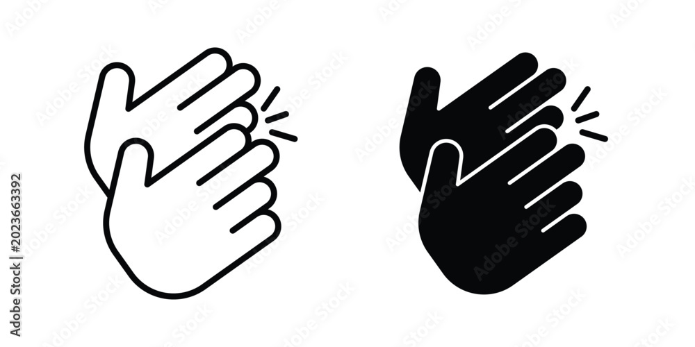 Fototapeta premium Clap icon concept. solid and line symbols