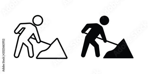 Bild auf Leinwand Construction icon concept. solid and line symbols