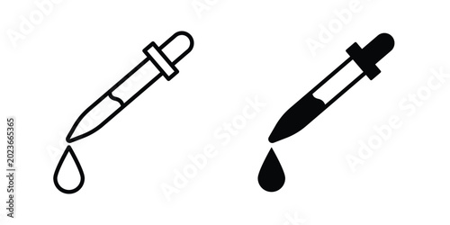 Obraz na płótnie Eye dropper icon concept. solid and line symbols