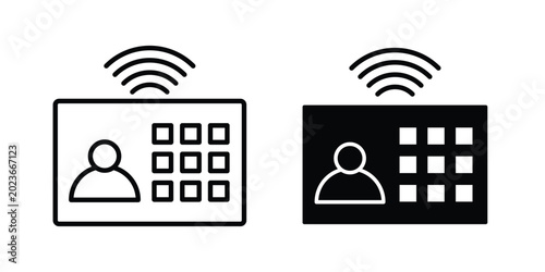 Quadro su tela Interphone icon concept. solid and line symbols