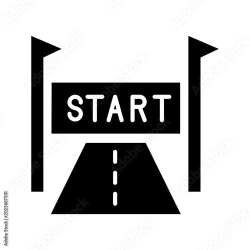 Tableau sur toile Start line icon