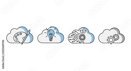 Cloud computing creative concepts vector