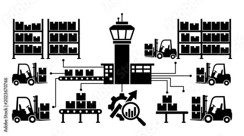 logistics and supply chain management illustration