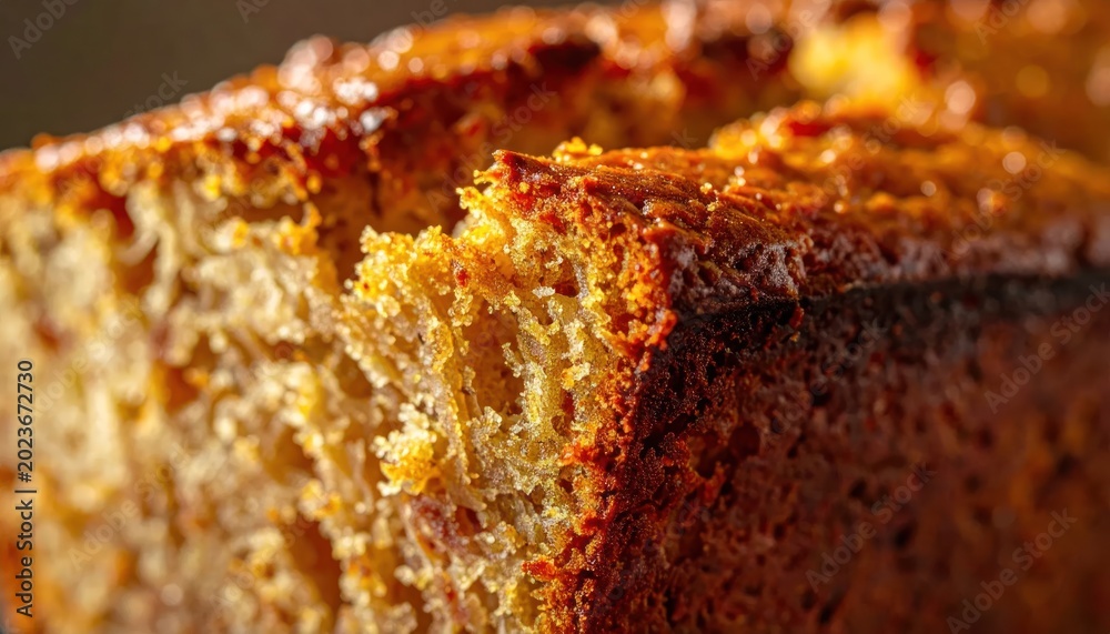 Fototapeta premium Close up of a golden brown baked bread loaf with a textured crust.