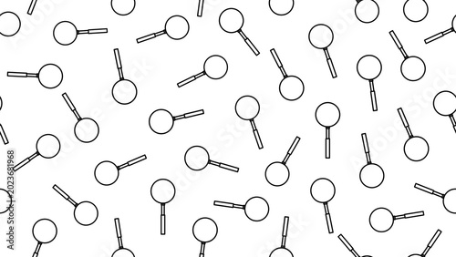 Vászonkép Seamless pattern featuring stroke-outline magnifying glasses on a transparent background for search themes, discovery concepts, and science wallpapers