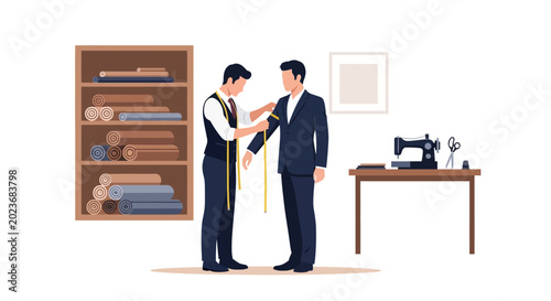 Two businessmen in formal attire conversing.