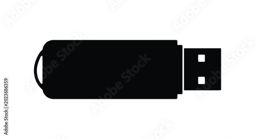 Obraz na płótnie Usb flash drive silhouette on a white background