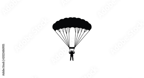 Photos Skydiver with open parachute black silhouette