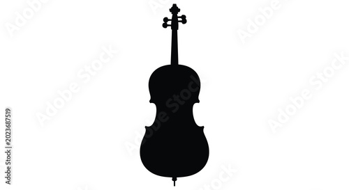 Photos Cello silhouette on a white background