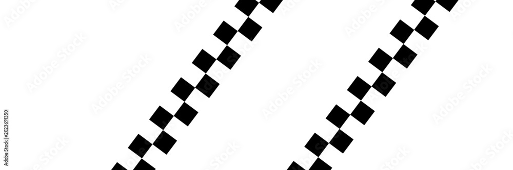 Fototapeta premium Race flags or checkerboard background. Chess game or rally sport car competition wallpaper. Tilted black and white squares pattern. Banner with checkered texture