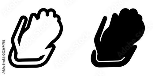 Schilderij op canvas Praying Hands Icon, Religious Symbol, Faith and Hope Vector Graphics, Spiritual