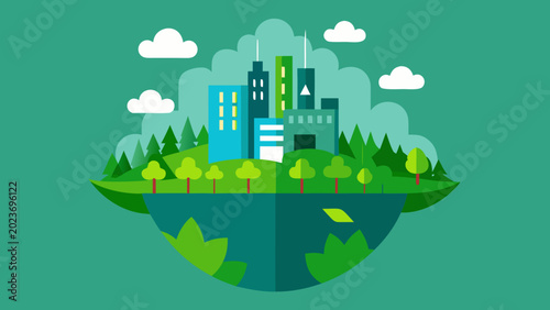 Photos Green Eco City Natural Forest Environment Vector Illustration