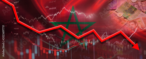 Schilderij op canvas Moroccan financial crisis on economic graph