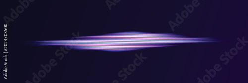 Tableau sur toile Abstract horizontal purple and blue light shape on dark background