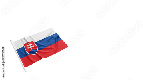Photography Slovakia officially the Slovak Republic national flag isolated on white background