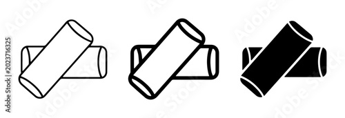 Photos Two Pasta Tubes, Rigatoni Icon Set, Italian Food Graphic Resources, Simple Line