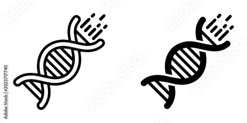 Foto DNA Helix Icons, Genetic Code Symbols, Biotechnology Research Graphics, Molecula