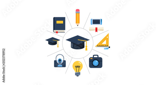 Education elements and graduation concept
