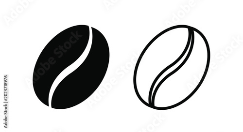Tableau sur toile Two coffee beans in black silhouette high quality