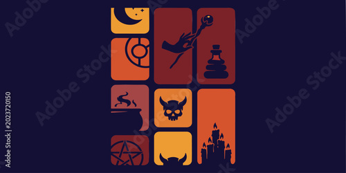 Tableau sur toile A dark and mysterious illustration featuring occult and fantasy elements