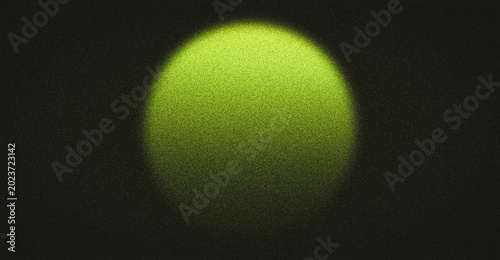 Fotografía Glowing green gradient sphere on black background, abstract grainy noise texture