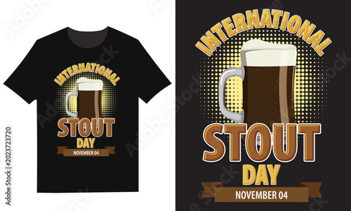 Foto International stout day t shirt design mockup beer pint graphic for apparel