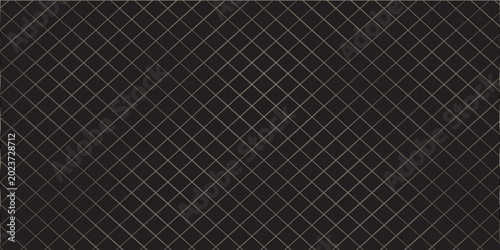 Tableau sur toile Black lines square pattern on metal background