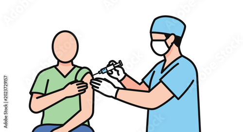 Foto Doctor administering vaccine injection to patient, medical healthcare concept